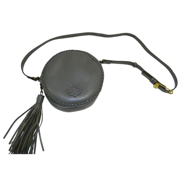 Oryany Kaye Round Whip Stitch Pebbled Leather Crossbody Bag Tassel & Adj Strap - Picture 1 of 16